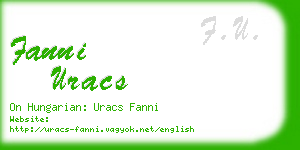 fanni uracs business card